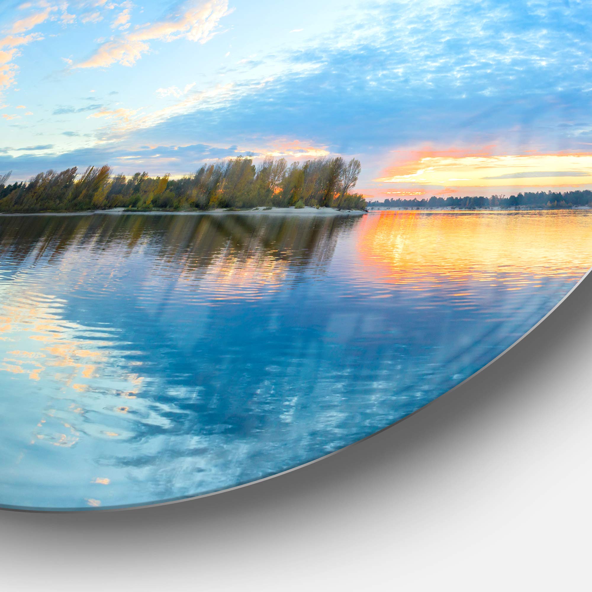 Designart MT10985-C11 E Xotic Sunrise On River Autumn Beach Disc